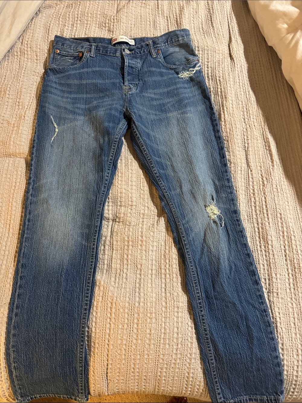 Levi's 501 Medium Blue Washed Denim Jeans